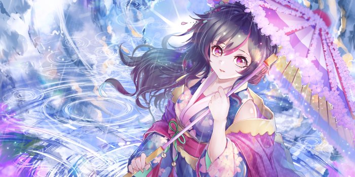 3840x2160 Purple Eyes Anime Girl Kimono Light Purple Umbrella 4K HD Anime Girl  Wallpapers | HD Wallpapers | ID #79566