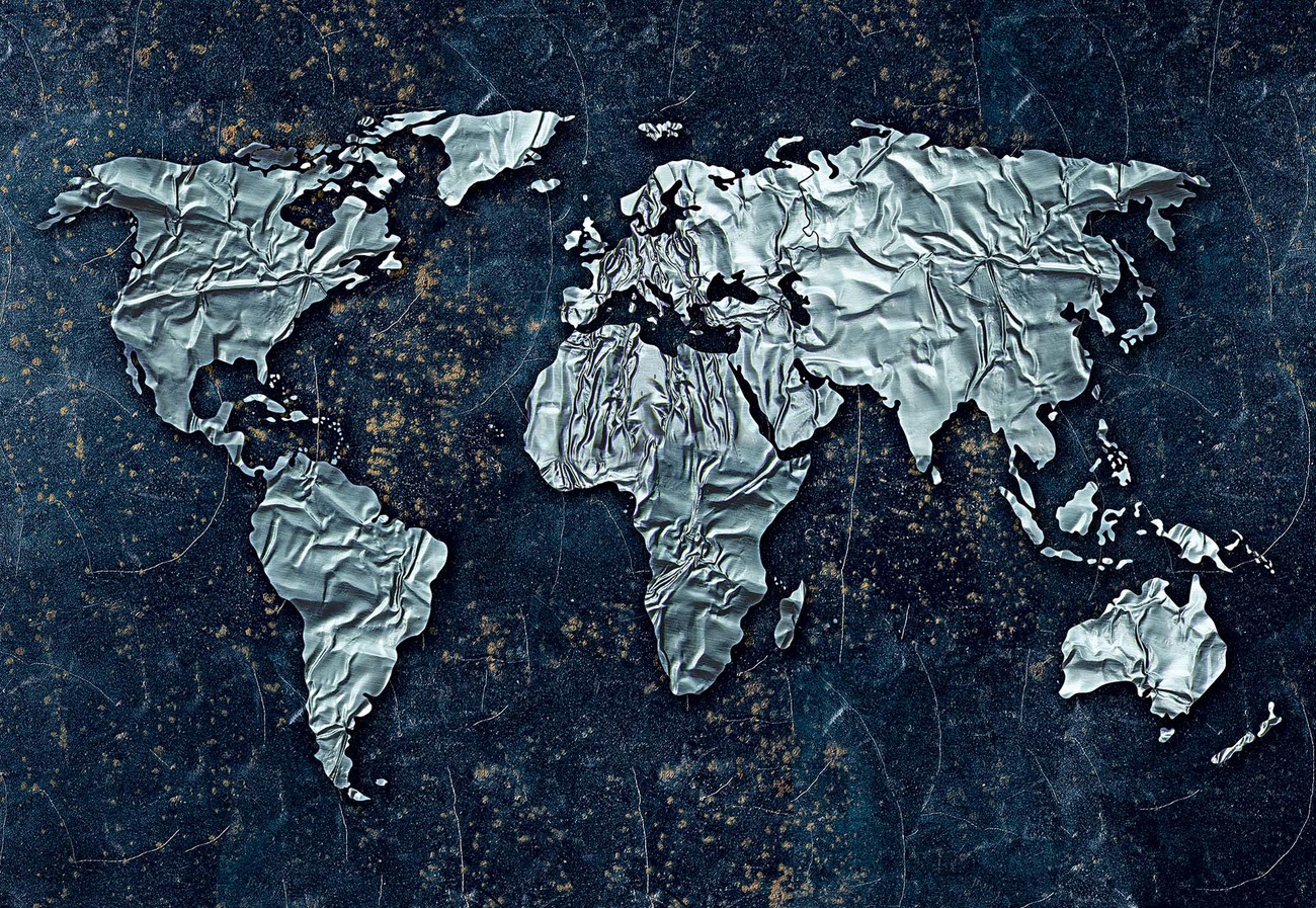 1300x897 Modern 3D World Map Wall Paper Mural | Buy at Abposters.com