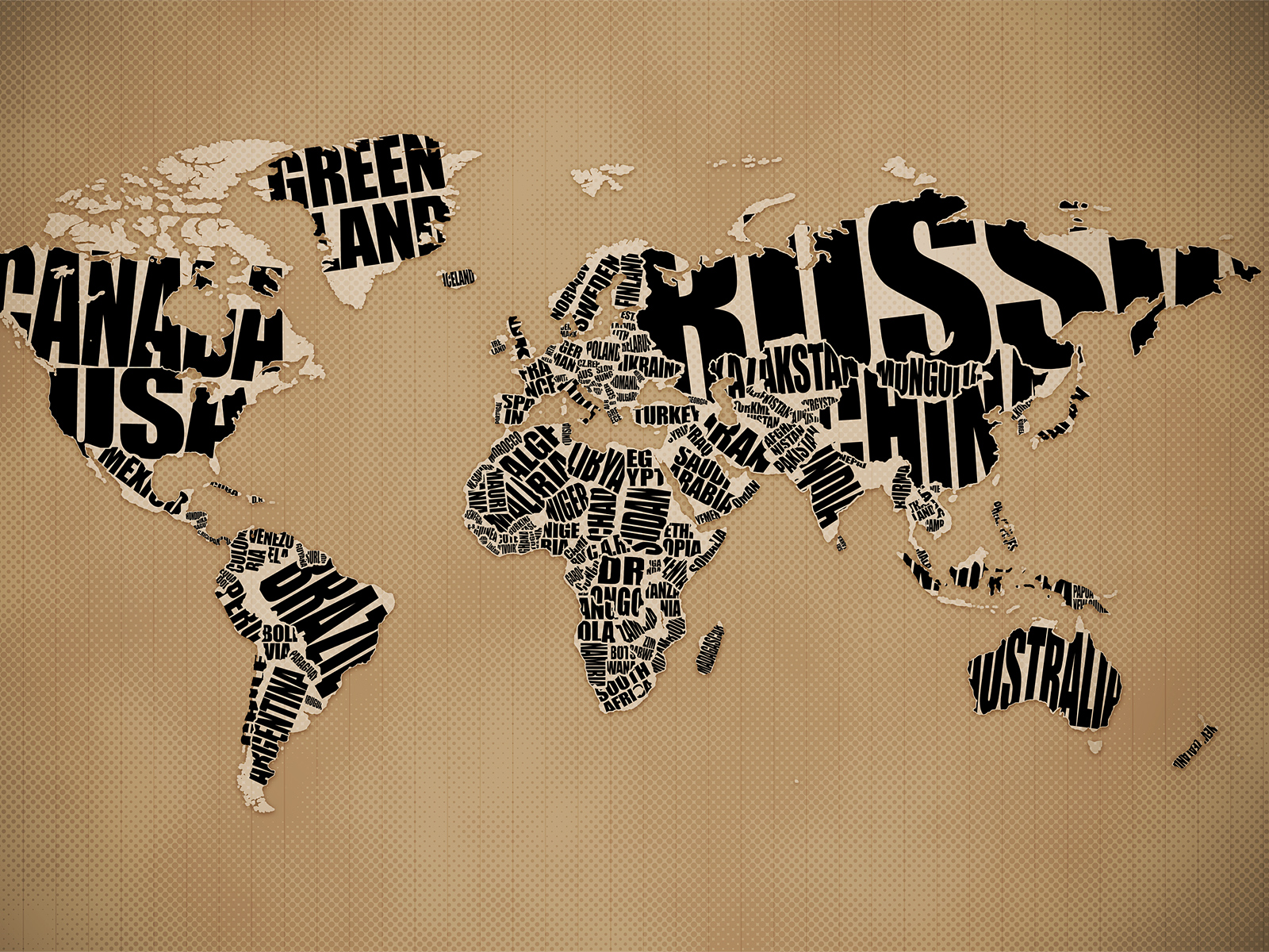 1600x1200 Typographic World Map Desktop Wallpaper (Vlad Studio) « Kelso's Corner