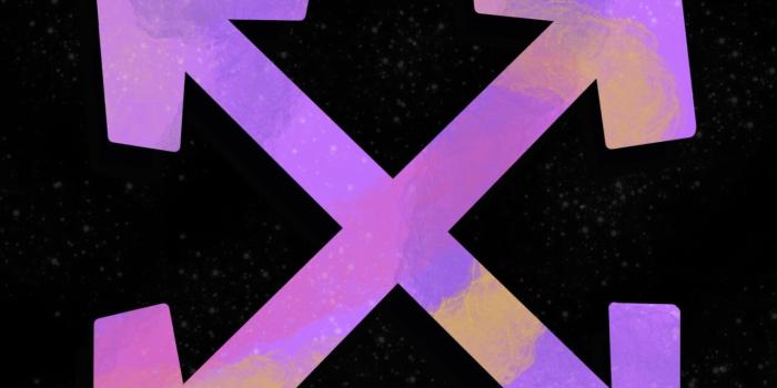 1280x2560 ✖️ Off-White Brand Wallpaper - Purple Spray Black Background for Phone