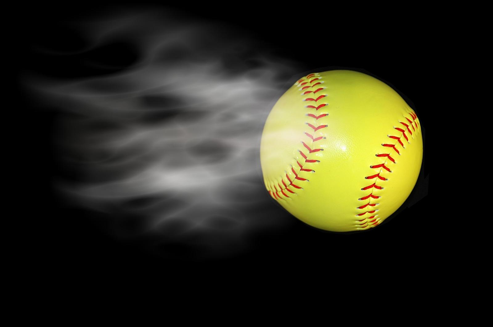 3008x2000 Yellow softball in motion free image download