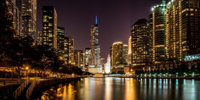 1332x850 Wallpaper Night, Chicago, Skyscrapers, USA, Chicago, skyline, nightscape  images for desktop, section город - download