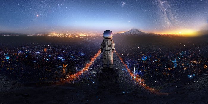 2560x1080 Download wallpaper 2560x1080 astronaut, art, space, stars, galaxy dual wide  1080p hd background