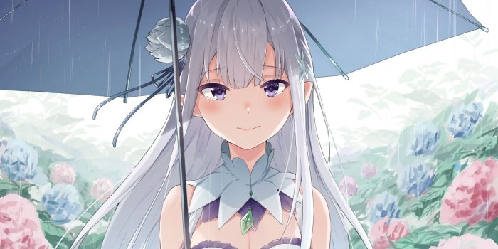 1920x1080 Emilia, re:zero, rain, umbrella wallpaper, hd image, picture, background,  61c3d3 | wallpapersmug