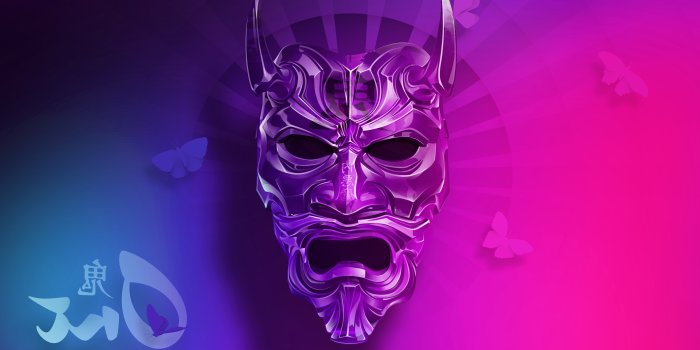 3840x2400 Wallpaper Horns, Butterflies, Oni, Devil Mask - Resolution:3840x2400 -  Wallpx
