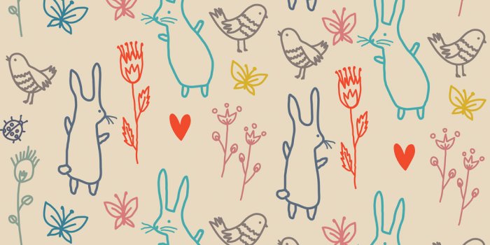 1100x1318 Summer Rabbits Wallpaper, Gender-neutral Wallpaper • Milton & King AUS