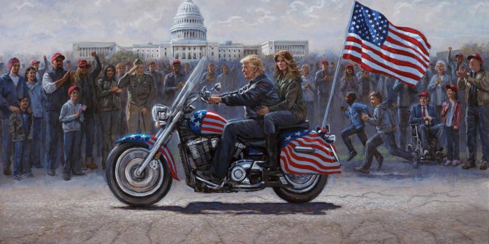 1332x850 Wallpaper Jon McNaughton, Donald Trump, The President of the United States,  MAGA Ride images for desktop, section живопись - download