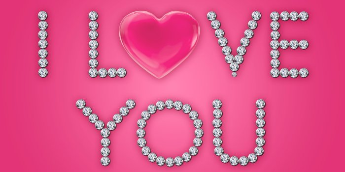 1920x1200 I Love You Diamonds Pink Heart wallpapers | I Love You Diamonds Pink Heart  stock photos