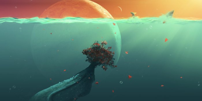 2731x1701 Fantasy Whale HD wallpaper