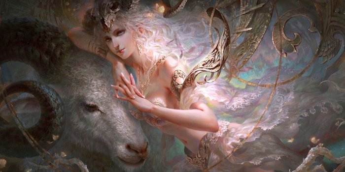 1332x850 Wallpaper girl, fantasy, spirituality, Capricorn, Capricorn, astrology,  Zodiac sign images for desktop, section фантастика - download