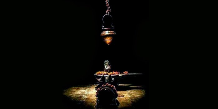 1920x1200 Lord Shiva Shivling With Nandi Wallpaper With Dark Background