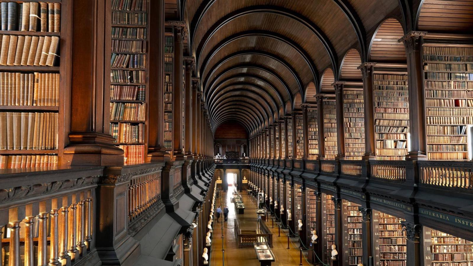 1920x1080 library, Books, Trinity College Library, Dublin, Shelves HD Wallpapers /  Desktop and Mobile Images & Photos