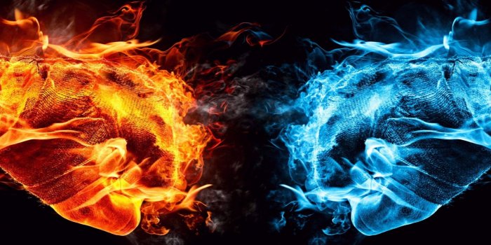 2489x700 Dual monitor screen multi multiple fire feu blue bleu orange flamme flame  wallpaper | 3840x1080 | 514441 | WallpaperUP