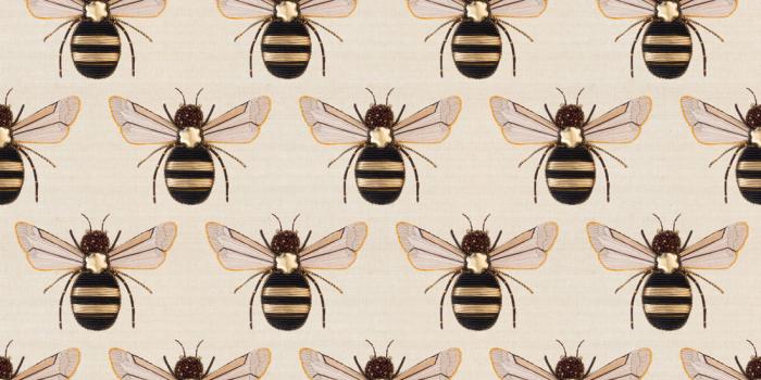 1100x1320 Golden Bee Embroidery Wallpaper • Handcrafted • Milton & King
