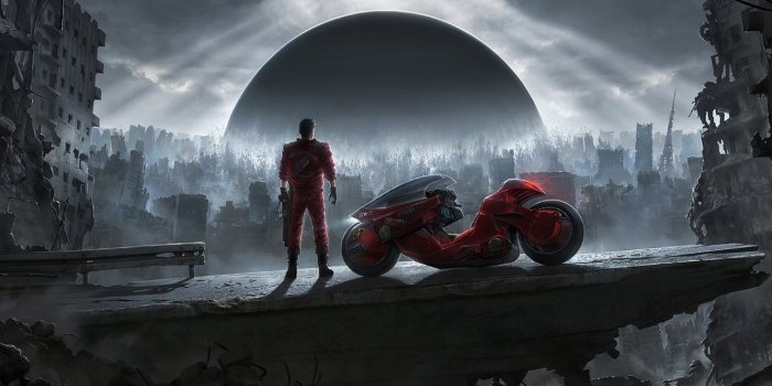 1332x850 Wallpaper the explosion, clouds, future, fiction, building, motorcycle,  devastation, ruins, bike, cyberpunk, postapocalyptic, step, Akira, Akira,  Kaneda's motorcycle, New Tokio images for desktop, section фантастика -  download