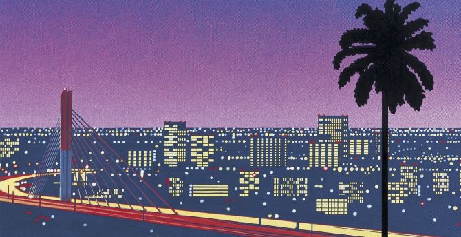 670x344 Bridge, cityscape, pixel art wallpaper, hd image, picture, background,  d0155e | wallpapersmug