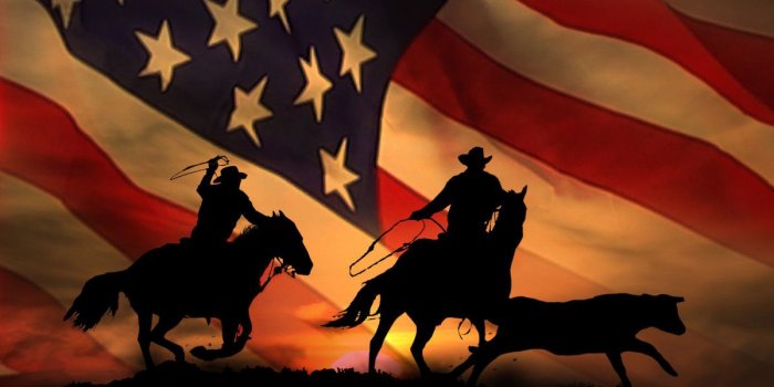 1200x857 American Cowboys' Poster by Stephanie Laird | Displate | American flag  wallpaper, American flag background, Patriotic pictures