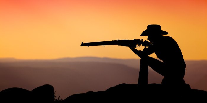1332x850 Wallpaper sunset, cowboy, rifle, Enfield images for desktop, section оружие  - download
