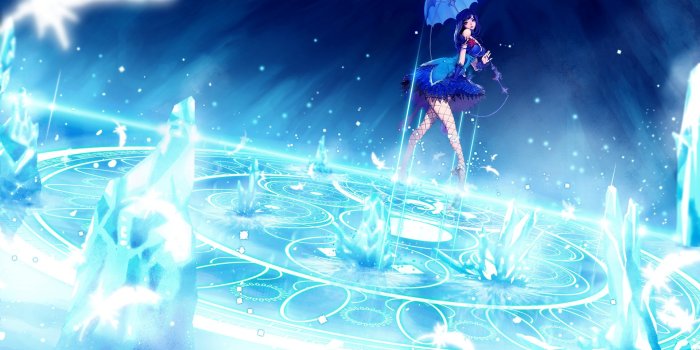 1920x1080 Blue Anime Girl