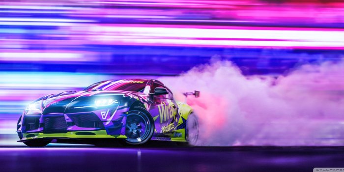 2560x1080 Toyota Supra Car Racing Drift Night Ultra HD Desktop Background Wallpaper  for : Widescreen & UltraWide Desktop & Laptop : Multi Display, Dual Monitor  : Tablet : Smartphone
