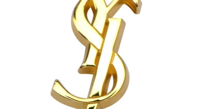 900x900 Download Gold Plated Ysl Logo Wallpaper | Wallpapers.com