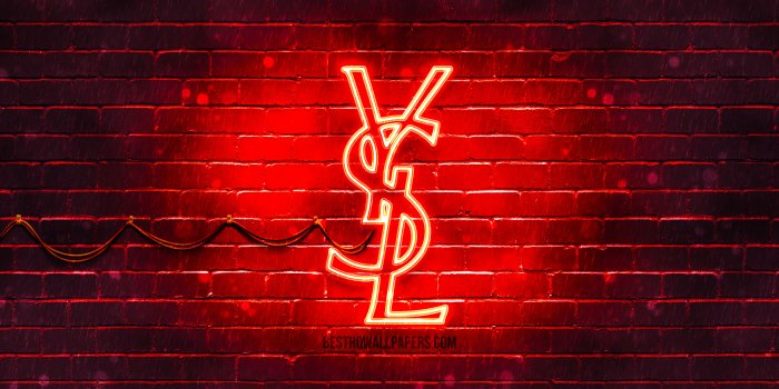 3840x2400 Download wallpapers Yves Saint Laurent red logo, 4k, red brickwall, Yves Saint  Laurent logo, fashion brands, Yves Saint Laurent neon logo, Yves Saint  Laurent for desktop with resolution 3840x2400. High Quality HD