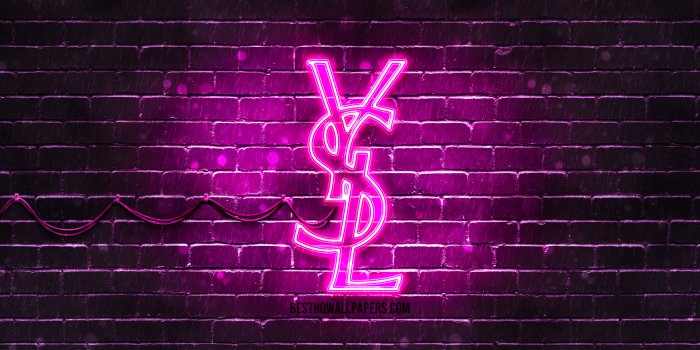 3840x2400 Download wallpapers Yves Saint Laurent purple logo, 4k, purple brickwall,  Yves Saint Laurent logo, fashion brands, Yves Saint Laurent neon logo, Yves Saint  Laurent for desktop with resolution 3840x2400. High Quality HD