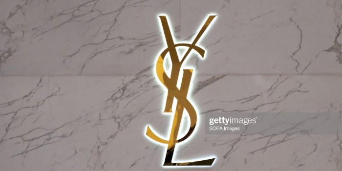 2048x1366 French luxury fashion house Yves Saint Laurent logo seen in Shenzhen. News  Photo - Getty Images