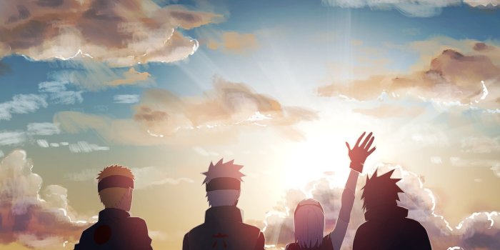 1332x850 Wallpaper the sun, dawn, morning, Naruto, team 7, Uchiha Sasuke, Hatake  Kakashi, Haruno Sakura, Uzumaki Naruto, by Logll images for desktop,  section арт - download