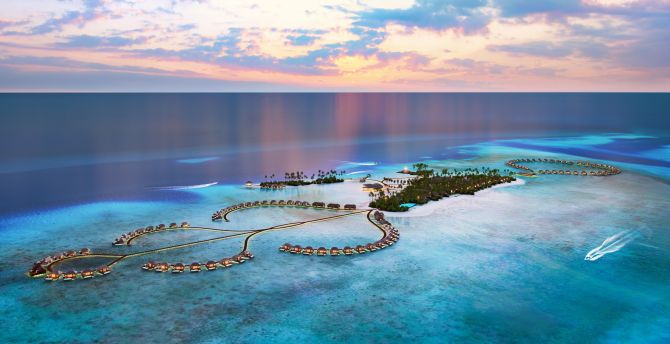 670x344 Maldives, resorts, aerial view, island, sea wallpaper, hd image, picture,  background, ba4a37 | wallpapersmug