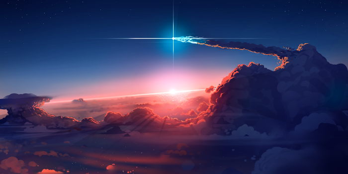 2560x1440 Beautiful sunset with a rocket : r/wallpapers