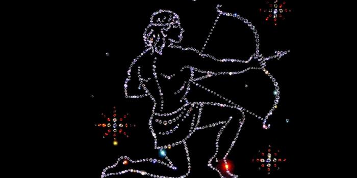 1920x1080 Brilliant zodiac sign Sagittarius on a black background. Desktop wallpapers  1920x1080