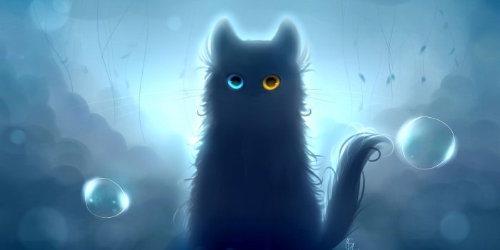 2560x1600 Download wallpaper 2560x1600 cat, heterochromia, black cat, art widescreen  16:10 hd background