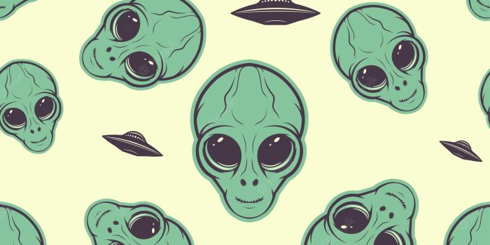 2000x2000 Premium Vector | Alien face seamless pattern cartoon. green big eye  extraterrestrial humanoid backdrop. wallpaper of space character. vector