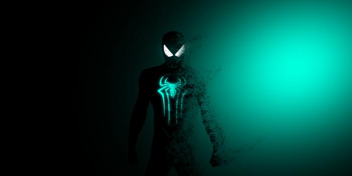 3840x2160 Spider-Man Wallpaper 4K, Dark, Cyan, Minimal, Marvel Superheroes, Graphics  CGI, #170