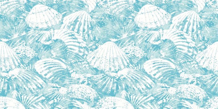 1768x1800 Highland Dunes Surfside Aqua Shells Wallpaper | Wayfair