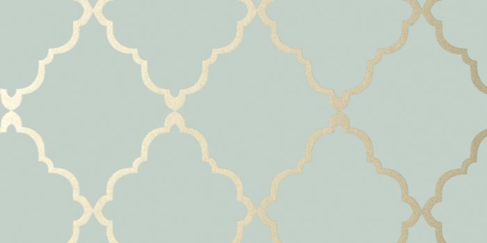 900x1000 Klein Trellis - Metallic Gold on Aqua wallpaper | Seraphina Wallpaper |  Anna French