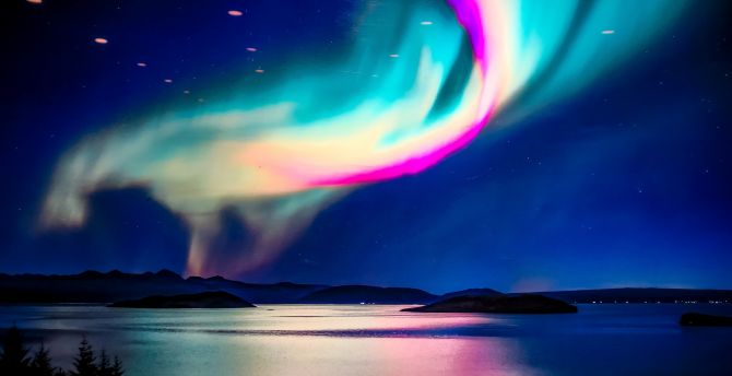 670x344 Iceland, northern lights wallpaper, hd image, picture, background, 9400d0 |  wallpapersmug