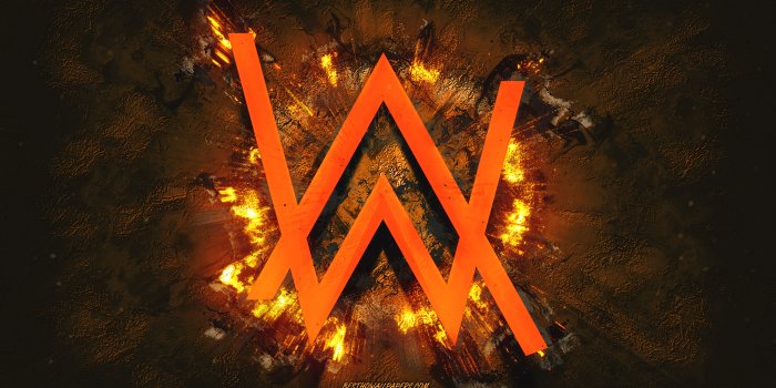 2880x1800 Download wallpapers Alan Walker logo, grunge art, orange stone background, Alan  Walker orange logo, Alan Walker, creative art, orange Alan Walker grunge  logo for desktop with resolution 2880x1800. High Quality HD pictures