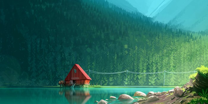 2400x1334 House In Woods Minimalism Wallpaper, HD Minimalist 4K Wallpapers, Images,  Photos and Background - Wallpapers Den