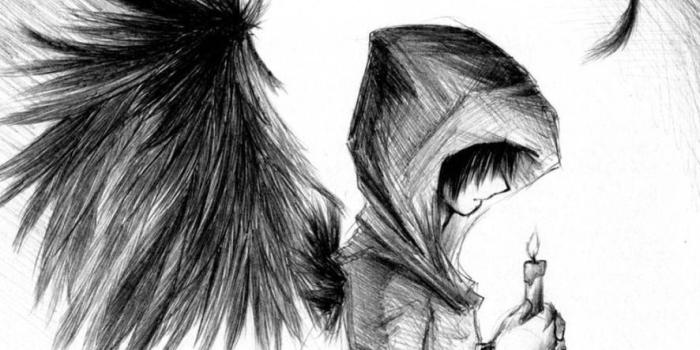 886x900 Download Winged Boy Sad Drawing Wallpaper | Wallpapers.com