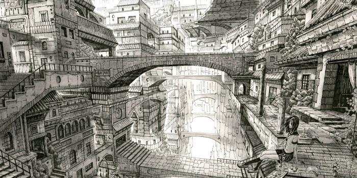 1675x1200 Building mitauzo monochrome original scenic sketch wallpaper | 1675x1200 |  63570 | WallpaperUP