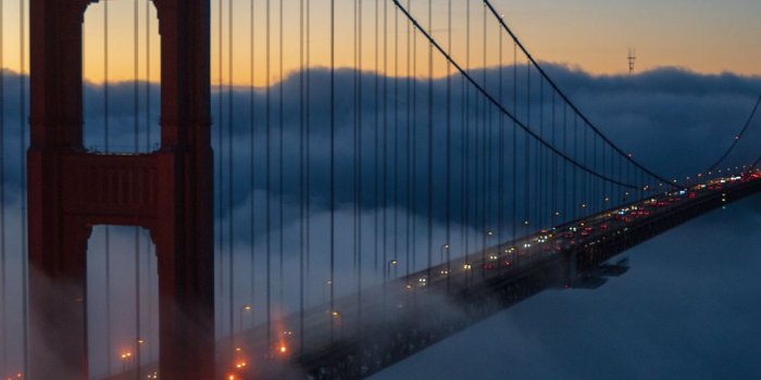 1284x2778 Golden Gate bridge at nighttime iPhone 12 Wallpapers Free Download