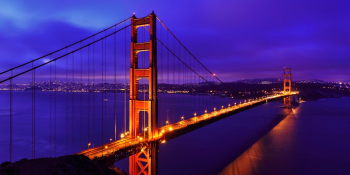 3840x2400 Golden Gate Bridge Blue Night Suspension Bridge In San Francisco California  United States 4k Ultra Hd Wallpaper For Desktop And Mobile Phones :  Wallpapers13.com