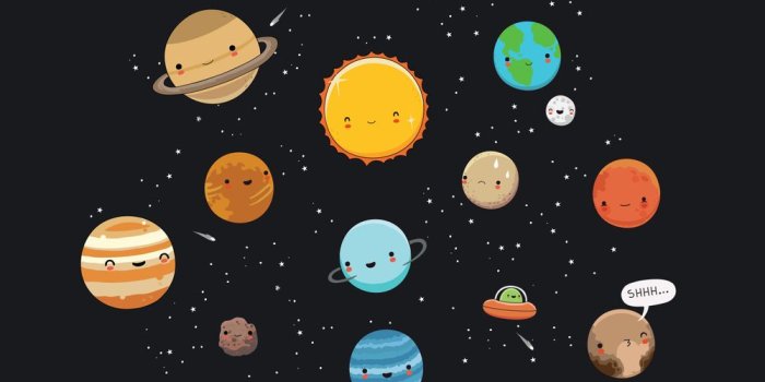 1000x1000 Cute solar system Art Print by Wawawiwa design - X-Small | Solar system  art, Cute cartoon drawings, Cute paintings