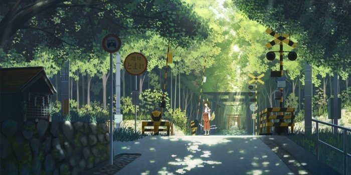 1366x768 Anime Streets Wallpapers