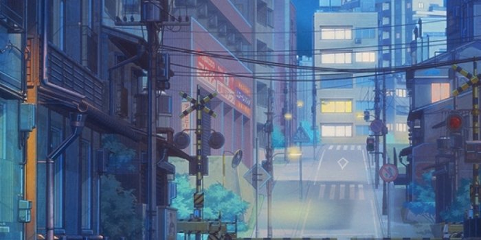 1080x2248 Download 1080x2248 Anime Street, Road, Buildings, Scenery, Night, Stars  Wallpapers for Xiaomi Mi 8 Pro