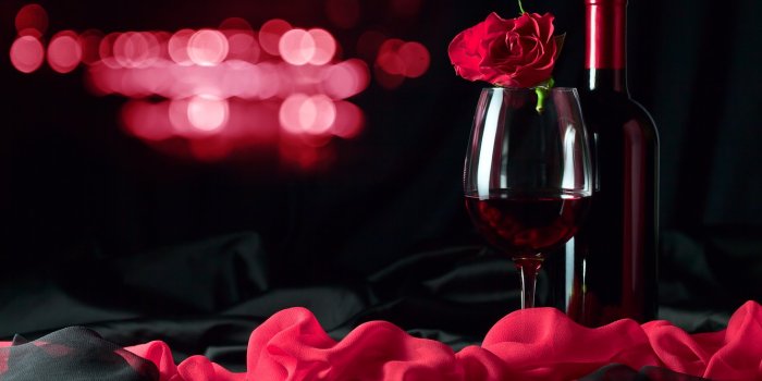 1332x850 Wallpaper glare, wine, red, glass, rose, bottle, twilight images for  desktop, section настроения - download