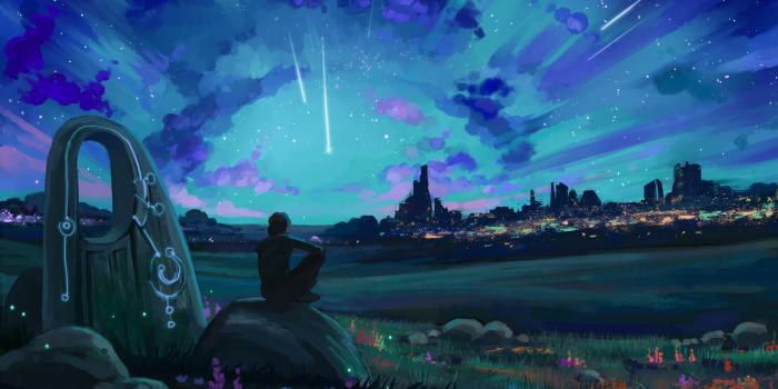 3840x2160 Anime Silhouette Starfall Landscape 4K HD Anime Nature Wallpapers | HD  Wallpapers | ID #79551