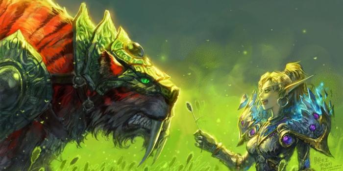 2560x1600 Wallpaper World Of Warcraft, Blood Elf, Tigers background